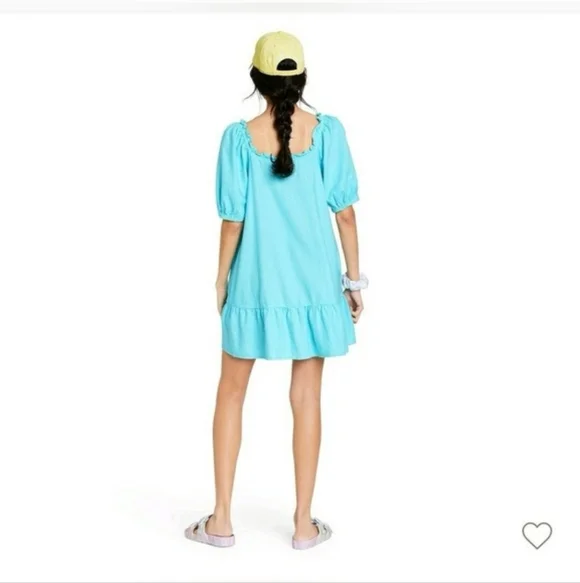 Stoney Clover Lane x Target‎ Dress Womens Medium Blue Linen - Picture 2 of 8